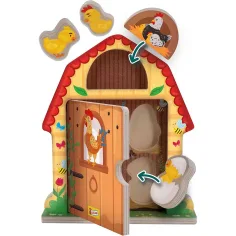 imagen de Juego de desarrollo de habilidades Montessori de madera «Familia de gallinas de granja» - Lisciani 2