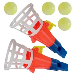 Juego de lanzamiento y captura de conos mini para dos con silbato y 4 pelotas en varias versiones