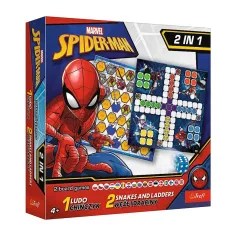 Juego de mesa de Spider-Man 2 en 1: ¿Quién ríe al final? y Serpientes y escaleras - Trefl