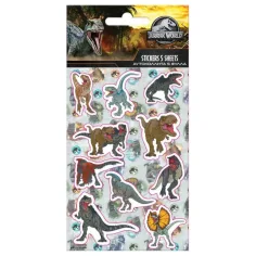 Juego de pegatinas autoadhesivas de Jurassic World  8x12cm en 5 hojas