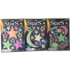 Juego de pegatinas de estrellas que brillan en la oscuridad en varias versiones