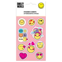 Juego de pegatinas Smiley autoadhesivas  8x12cm en 5 hojas