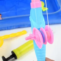 imagen de Juego de pesca con piscina inflable y caña de pescar telescópica 6