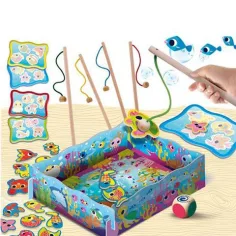imagen de Juego de pesca magnético de madera Montessori 2