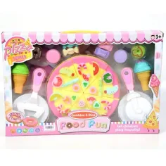 Juego de pizza con helado y accesorios