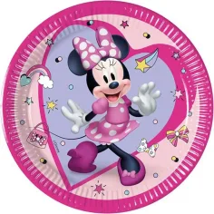 Juego de platos de papel de 8 piezas de Disney Minnie Mouse de 20 cm