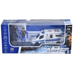 Juego de policía con coche y 2 figuras