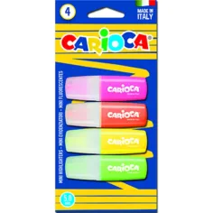 Juego de resaltadores mini de colores 4 unidades - Carioca
