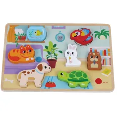 imagen de Juego de rompecabezas de formas de animales de madera set de 7 piezas 1