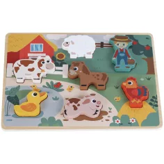 Juego de rompecabezas de formas de granja de madera 7 piezas