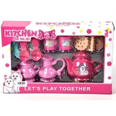 Juego de té con perritos y pasteles