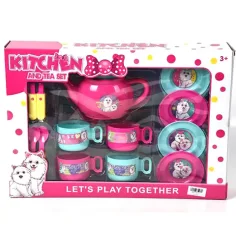 Juego de té para 4 personas con perritos
