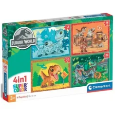 Jurassic World 4 en 1 puzzle de 12-16-20-24 piezas - Clementoni