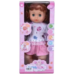 Kelly muñeca con falda a cuadros de 36cm con efectos de sonido