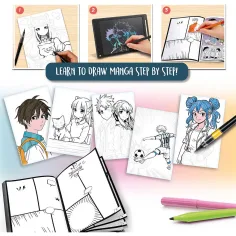 imagen de Kids Art: Manga Academy cuaderno de colorear creativo - Lisciani 3