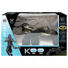 KOO: Kokan 052 coche todoterreno teledirigido y helicóptero 2 en 1 set de juego con luz LED