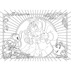imagen de La bella y la bestia 2 en 1 rompecabezas y libro para colorear de 108 piezas 50x35cm - Lisciani 3