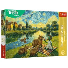La familia Treflik: Alimentación de capibaras puzzle de 100 piezas – Trefl
