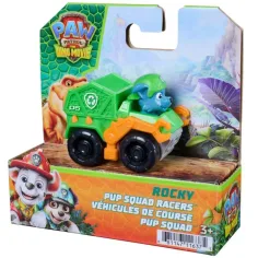 La Patrulla Canina: Dino Movie, mini coche de carreras de Rocky, 6,4 cm - Spin Master
