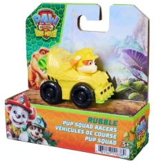 La Patrulla Canina: Dino Movie, mini coche de carreras de Rubble, 6,4 cm - Spin Master