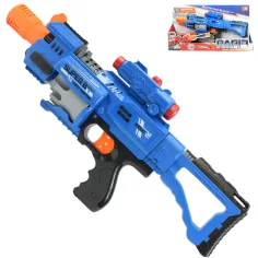 Lanzador Rápido: Arma de dardos de esponja con cargador rotativo eléctrico 20 balas de dardos 49cm
