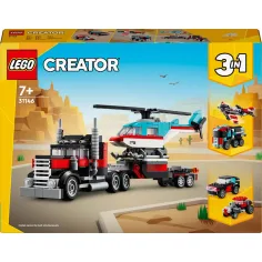 LEGO® Creator: Camión de plataforma y helicóptero (31146)