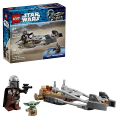 LEGO® Star Wars™: La moto speeder de Mandalorian y Grogu (75436)