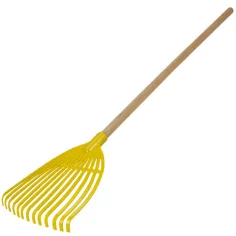 LENA: Escoba de hojas con mango de madera de 60 cm