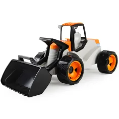 LENA: GIGA TRUCKS excavadora gigante en color naranja-beige de 67 cm