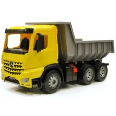 LENA: Mercedes-Benz Actros camión volquete gigante amarillo/negro 67cm
