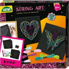 LENA: Set de creación de imágenes de hilo con diseño de mariposa y corazón
