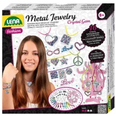 LENA: Set de joyería con medallas de metal y cristales
