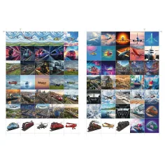 imagen de Libro para colorear de trenes y aviones con pegatinas - Trefl 2