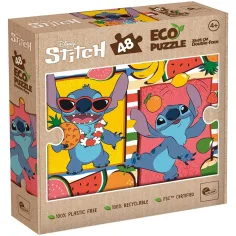 Lilo y Stitch aventura frutal 2 en 1 48 piezas Eco mini puzzle y colorear 35x25cm - Lisciani