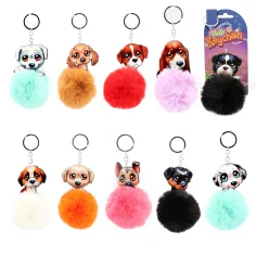 Llaveros de perrito Fluffy Pom-Pom en varias versiones 1ud