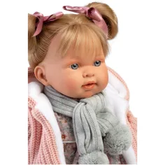 imagen de Llorens: Alexandra muñeca de 42 cm con sonido en abrigo de punto y bufanda 3
