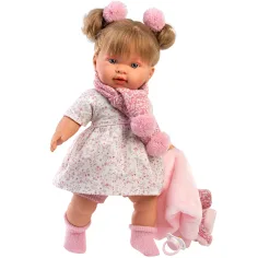 imagen de Llorens: Alexandra muñeca llorona de 42 cm con chupete en abrigo rosa 3