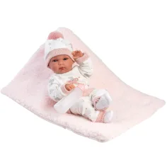 Llorens: Bimba muñeca recién nacida de 35 cm con biberón y manta