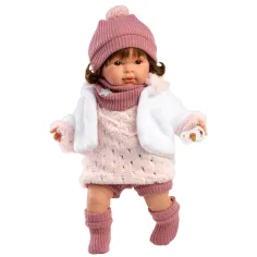 Llorens: Carla muñeca llorona de 42 cm con chupete en vestido estrellado