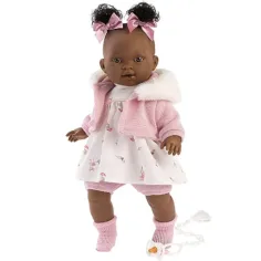 Llorens: Diara muñeca llorona de 38cm en vestido rosa