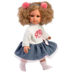 Llorens: Elena muñeca de 35 cm con cabello rizado en falda