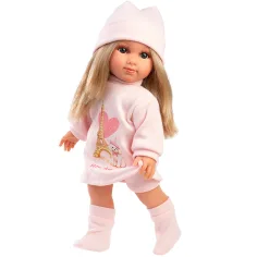 imagen de Llorens: Elena muñeca de 35 cm con gorro rosa 2
