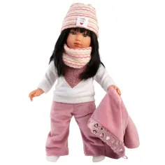 imagen de Llorens: Ícono de moda muñeca Gréta de 40cm en abrigo rosa 2