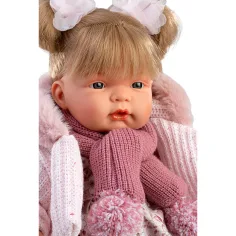 imagen de Llorens: Joelle muñeca llorona de 38 cm con bufanda con pompones 4