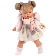 Llorens: Joelle muñeca llorona de 38 cm con chupete en vestido de globos aerostáticos