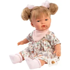 imagen de Llorens: Joelle muñeca llorona de 38 cm con chupete en vestido de verano 3