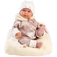 imagen de Llorens: Lala muñeca de 42 cm con sonido en ropa de osito, con cuna 2