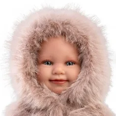 imagen de Llorens: Luka muñeca sonriente de 45 cm con chupete en abrigo de terciopelo 4
