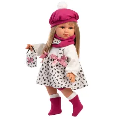 imagen de Llorens: muñeca Carla de 40 cm con gorro rosa y bolso de moda 2
