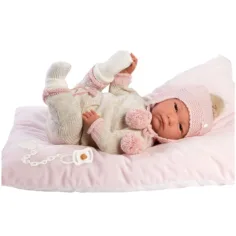 Llorens: Muñeca recién nacida realista de edición limitada con ropa de borlas de 42 cm